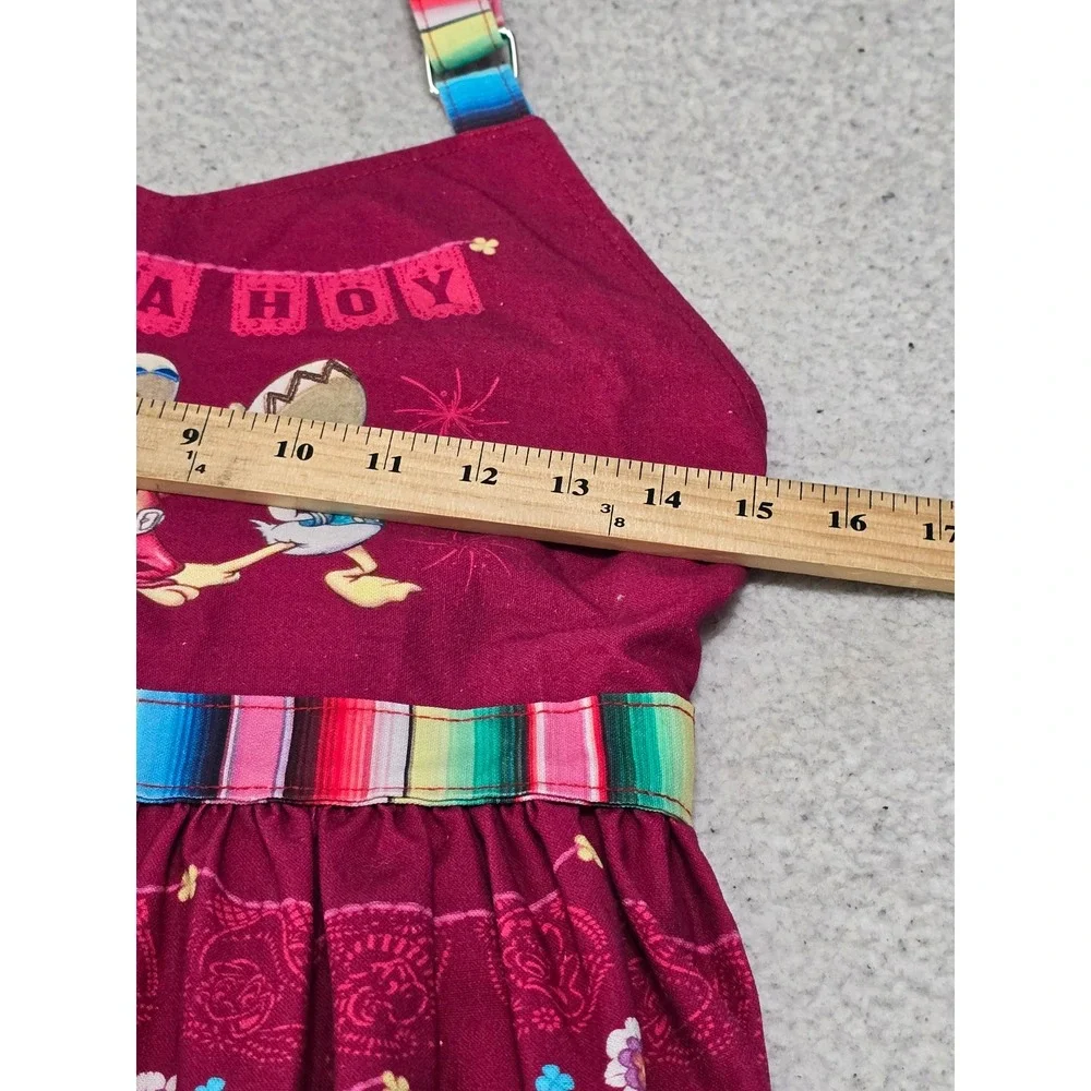 Disney Parks Three Caballeros Fiesta Hoy Apron Donald Duck Jose Panchito Pink OS